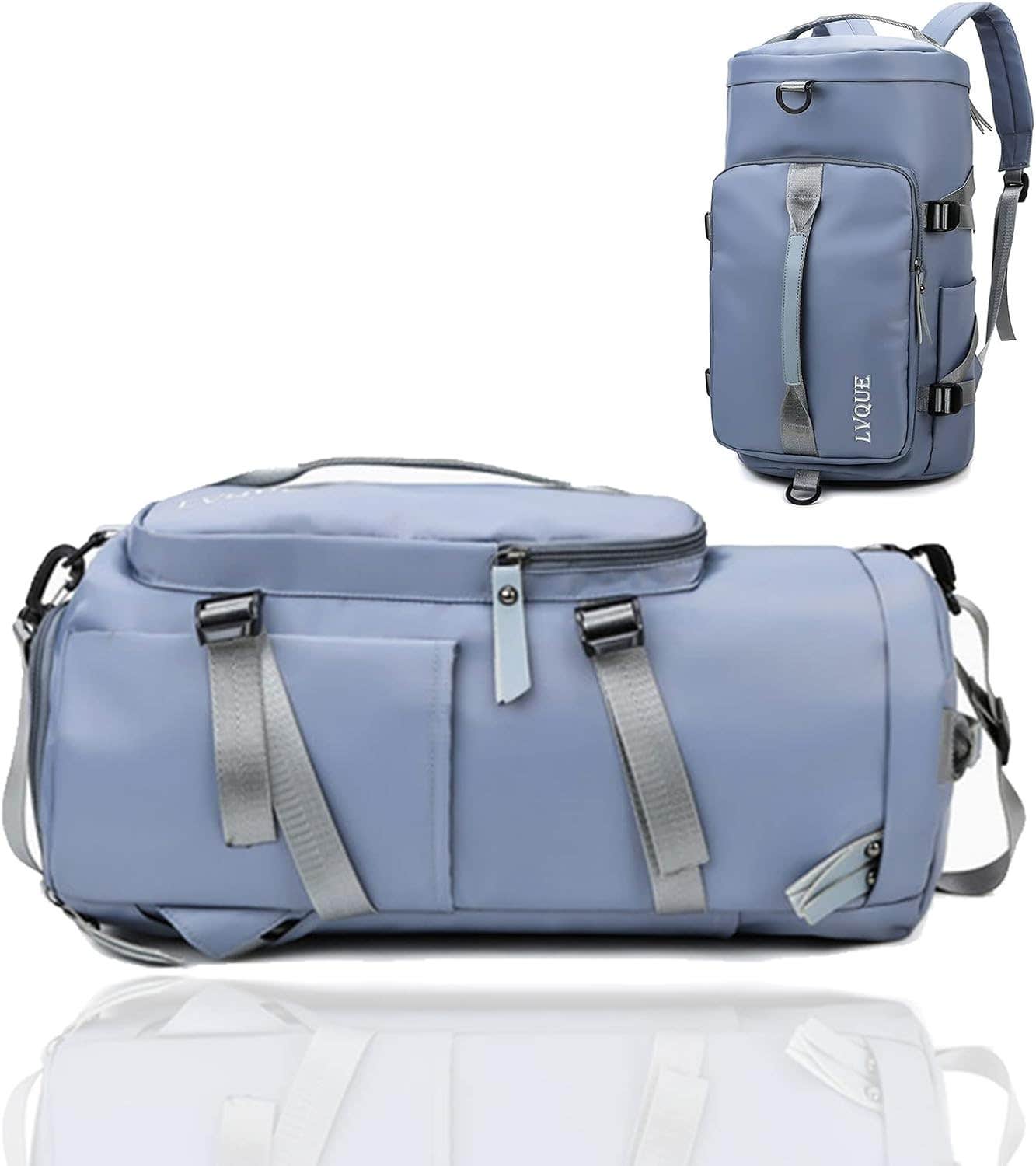 Wuonfsh 4-in-1 Large Travel Duffle Bag with Shoes Compartment - Waterproof Gym Bag for Men & Women