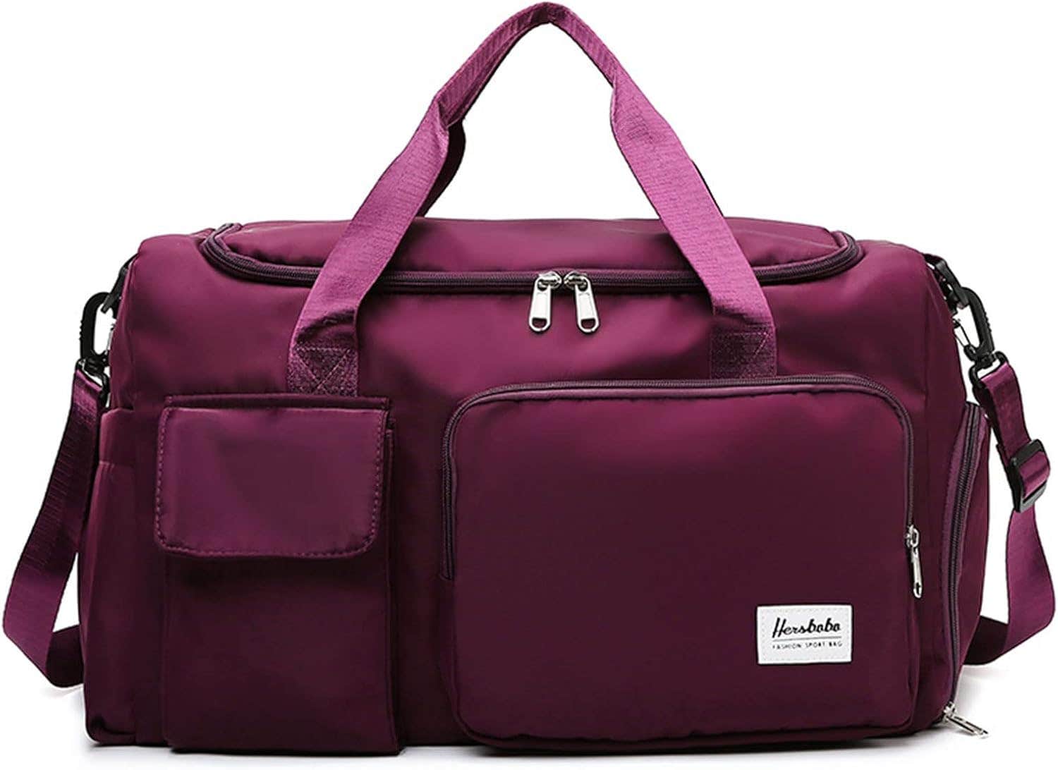 Yitexin Red Gym Duffle Bag with Shoe Compartment and Wet Pocket