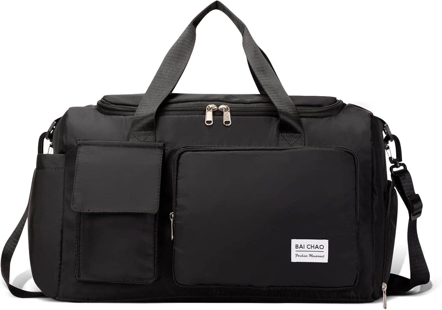 Alltope Waterproof Gym Duffel Bag with Shoe Compartment - 28L Black