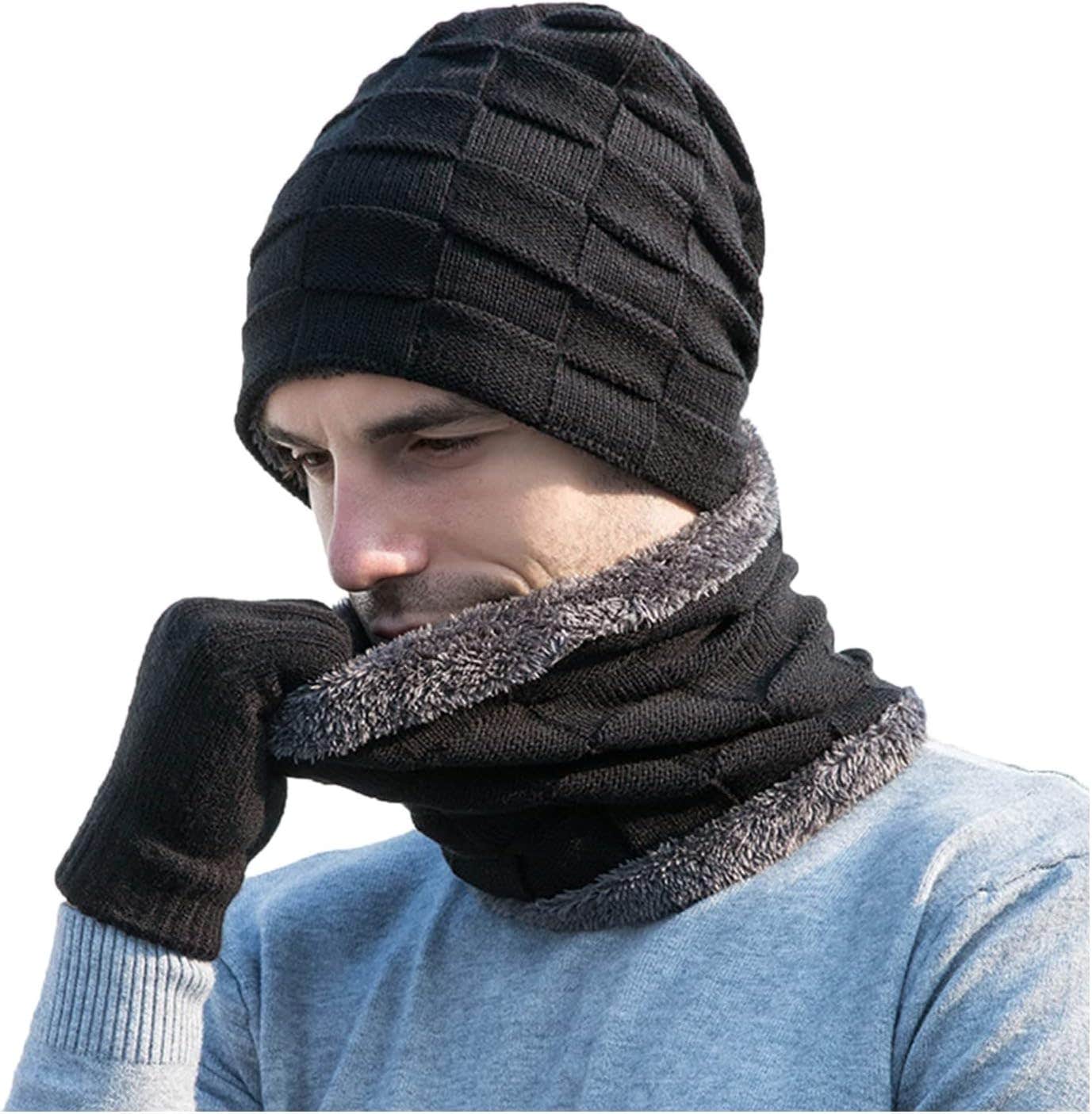 CFJB Winter Beanie, Scarf & Gloves Set | Unisex Warm Knitted Kit