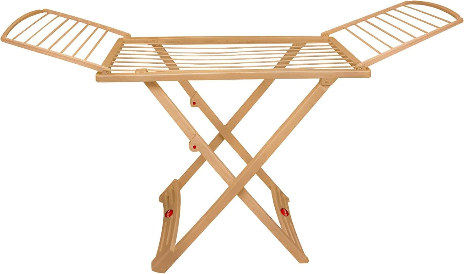 EL Watania Beige Plastic Clothes Rack - Adjustable & Foldable