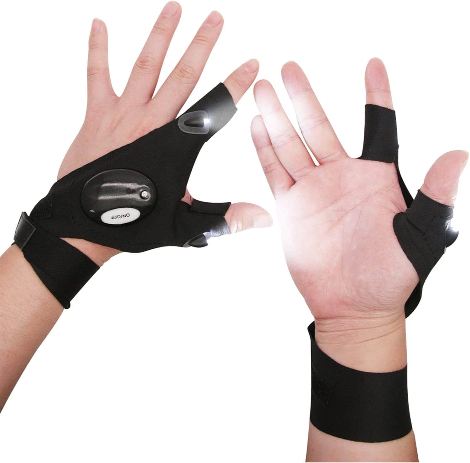 Pilipane LED Flashlight Gloves, 2 Pairs, Hands-Free Fishing & Working in the Dark
