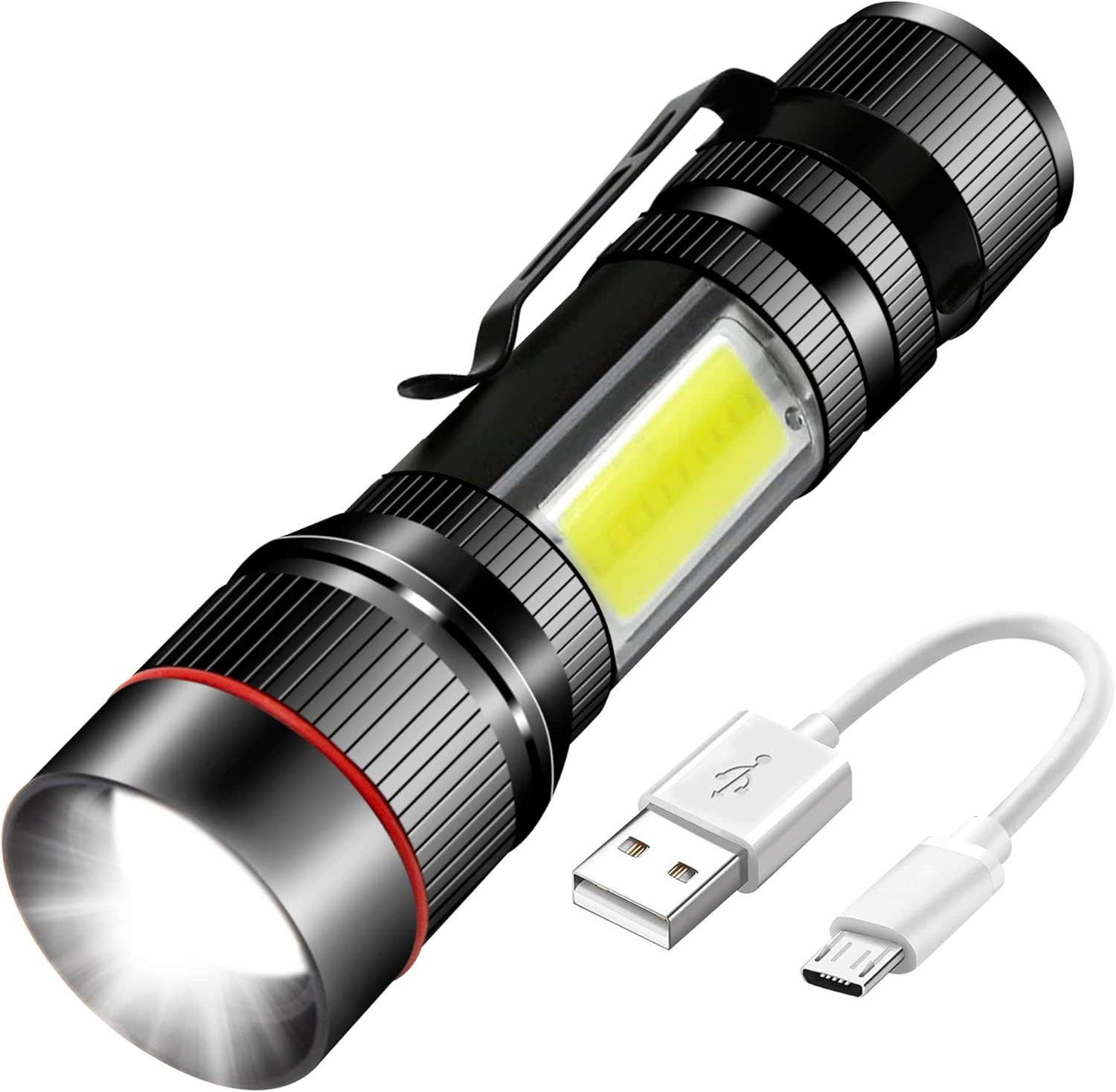 Thimmamma USB Rechargeable LED Torch with Magnet & Clip