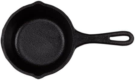 Cast Iron Frying Pan, Pre-seasoned, Round, Black, Stovetop and Oven Compatible15cm