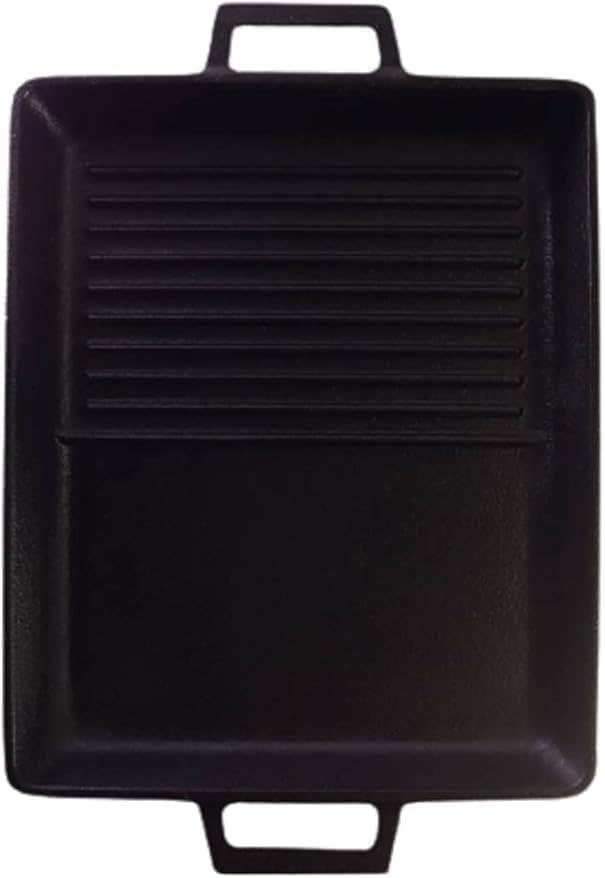 Cast Iron Reversible Griddle Pan with Double Handles, Pre-Seasoned, Black