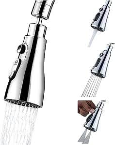 360° Rotating, Chrome Finish, Dual Mode Spray, Kitchen Sink Tap Nozzle Water Saving Splash-Proof Kitchen Bathroom Head Sink