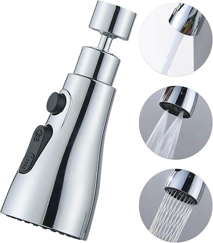 Faucet Spray Head, Kitchen Control Button, Polished Finish