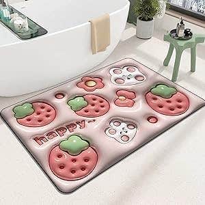 3D Floral Pattern Soft Mat – Cute Anti-Slip Rug for Bedroom, Living Room & Kids’ Room Decor