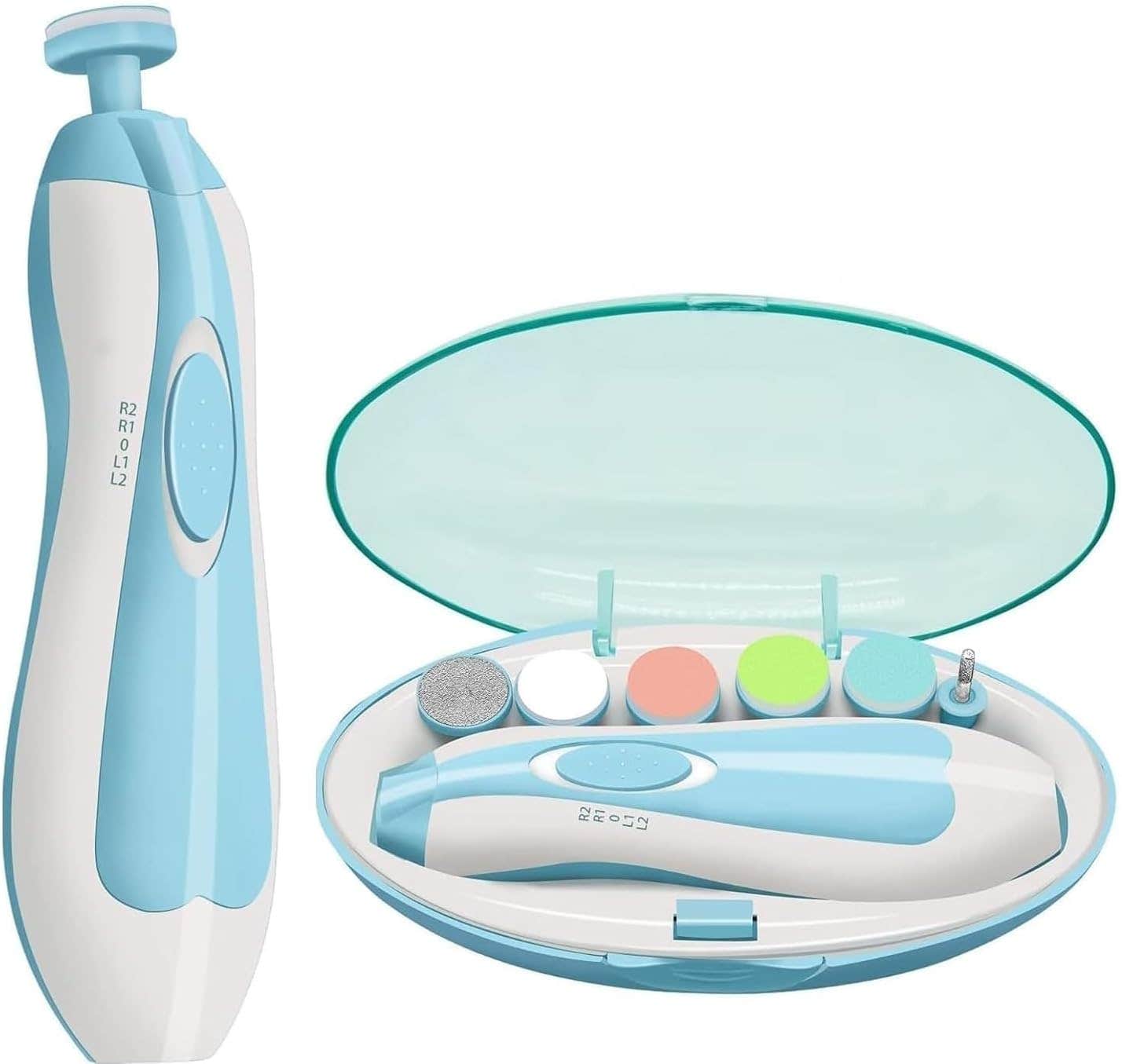 Ardith Baby Nail Trimmer, Ardith Baby Nail Clippers Safe for Newborn Toddler Adult Toes Fingernails Care Trim Kit 6 Grinding Heads,Baby Grooming kit for Baby Care kit for New Born (UD1)