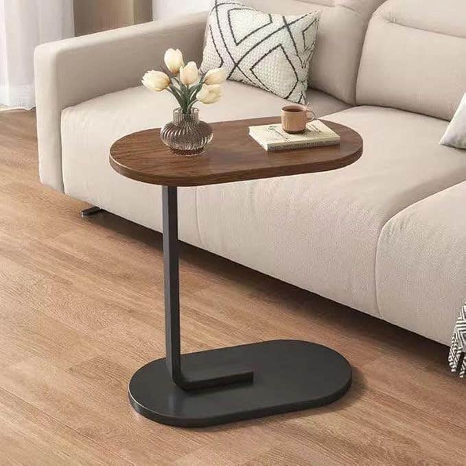 Table,Wood Small Sofa Side Table,Couch Bedside Table with Metal Frame for Bedroom Living Room