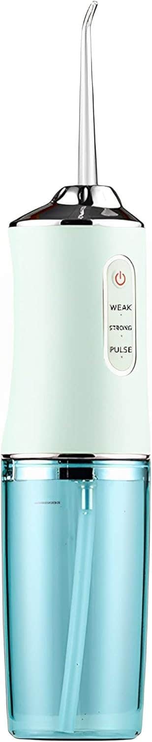 Water Flossers for Teeth Deep Cleaning Portable and Rechargeable, 220ML Water Flosser 3 Modes Advanced Adjustable Pressure Power Dental Flossers Cordless, 4 Water Jet Tips for Family, Light Green