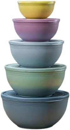 EL Watania Prime Bouno Bowl Set 5pcs 8L Colorful - Dishwasher Safe