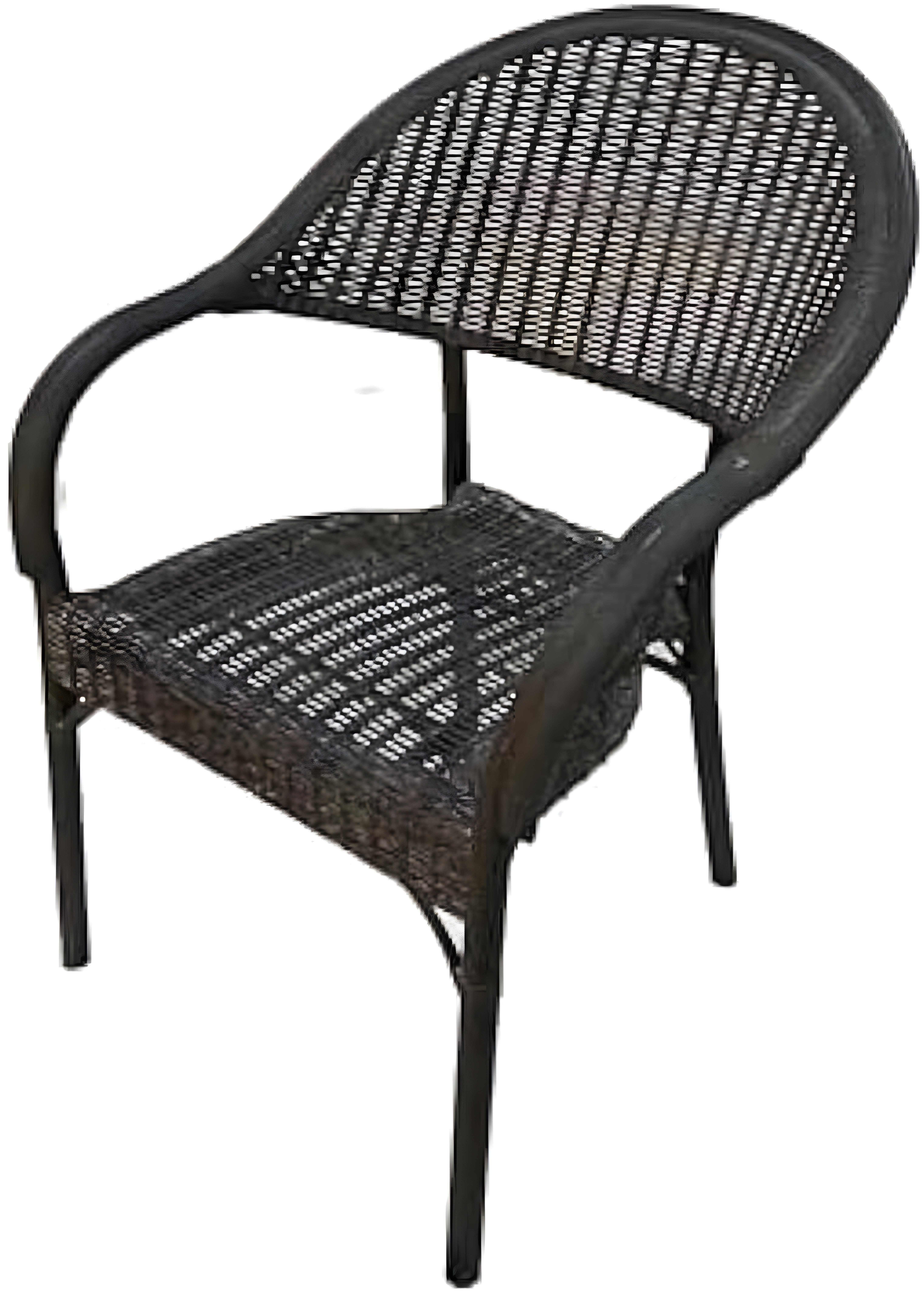 Silver Plastic Patio Dining Chair - Black, Rust Resistant, 56x46x80 cm