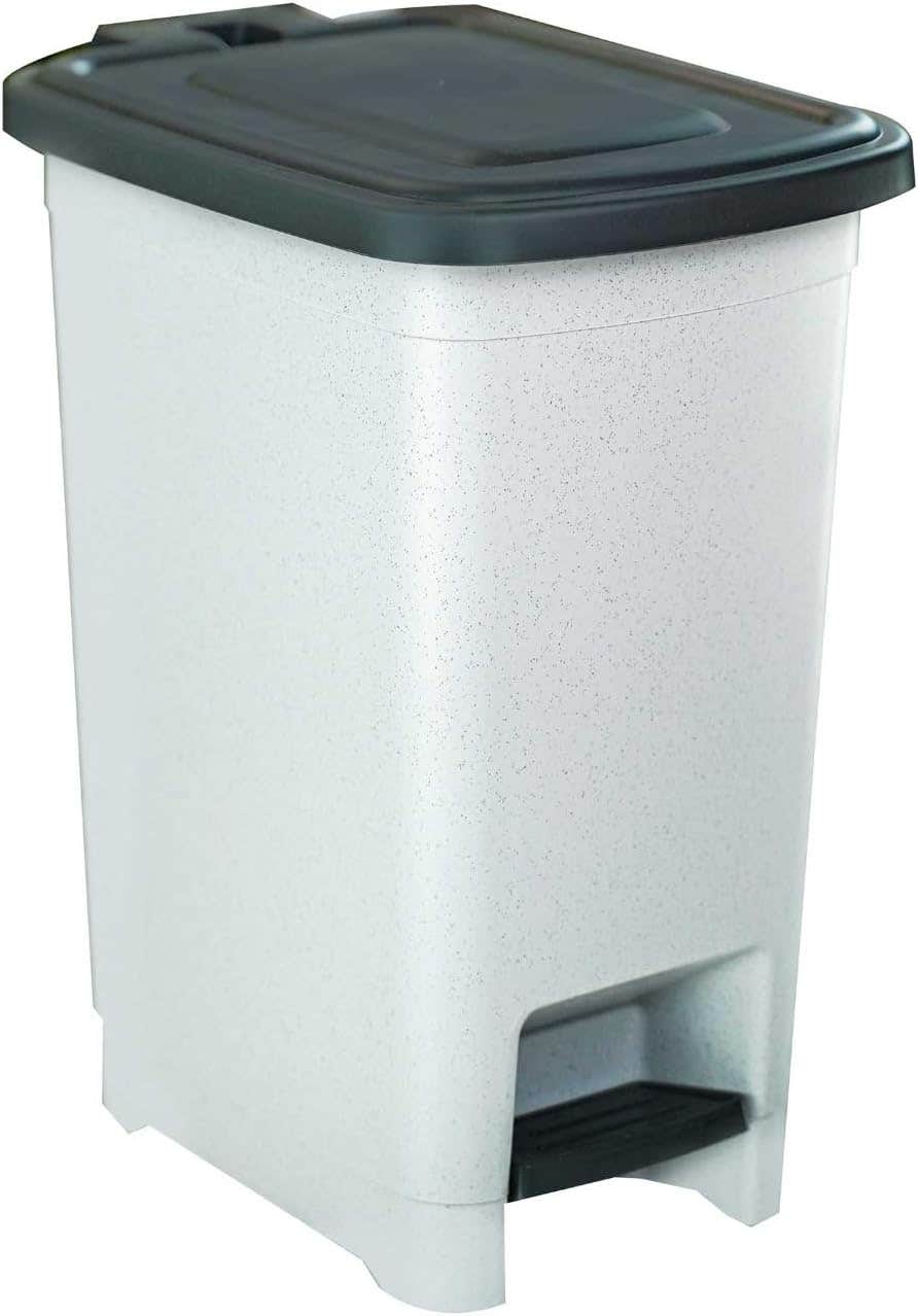 Aksa Plastic trash can with lid, maximum capacity 40 liters - light grey