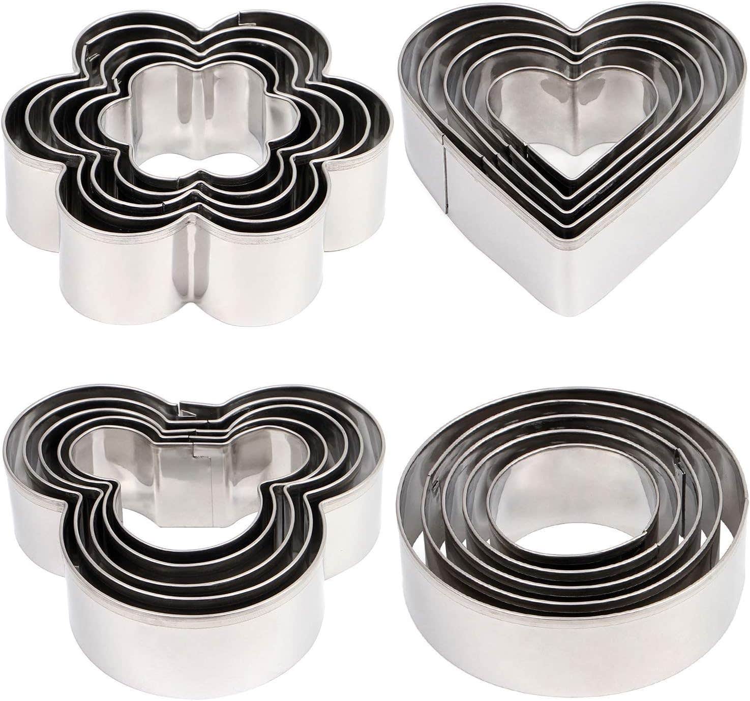 Generic Stainless Steel Cookie Cutter Set - 12 Shapes - Multipurpose - Silver