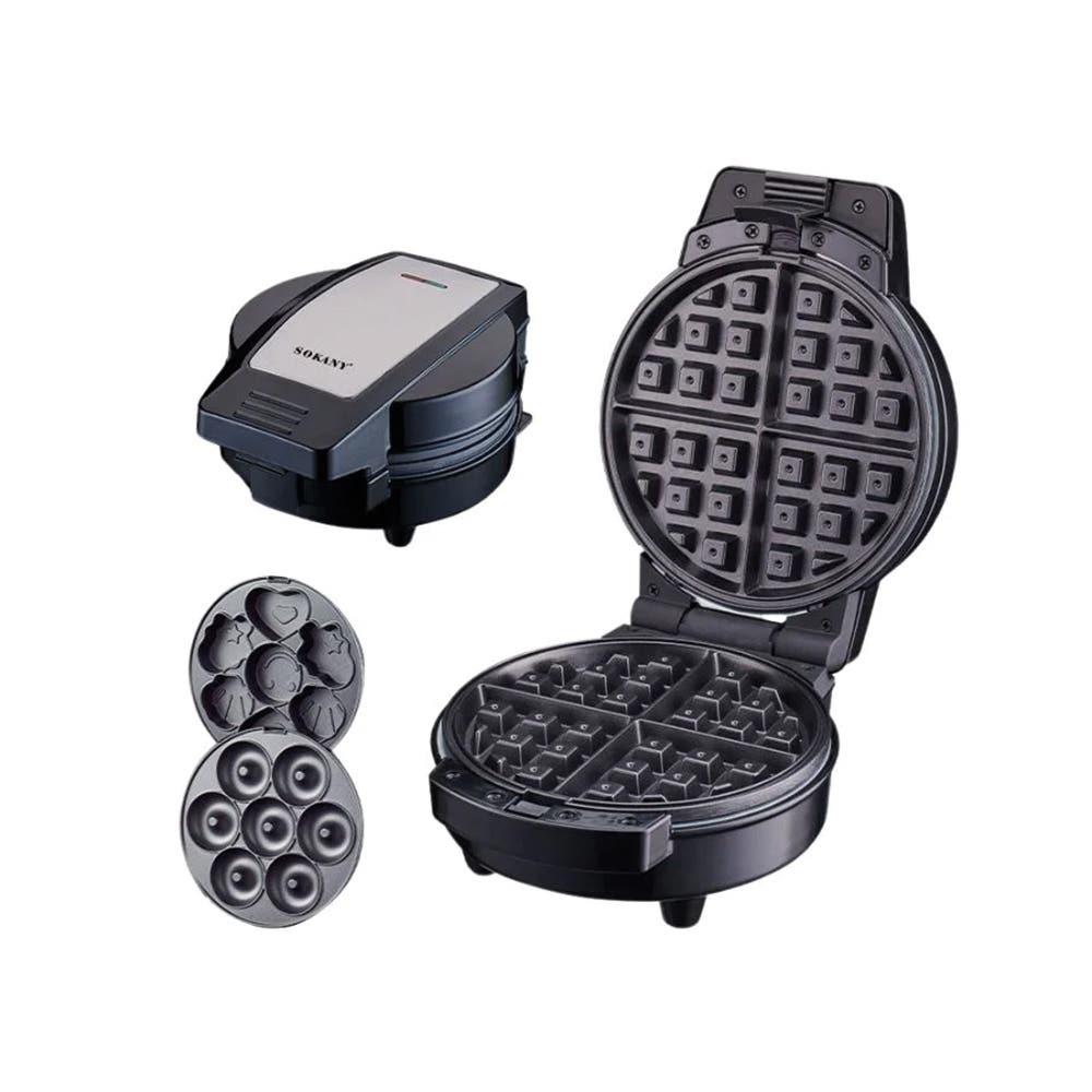 Sokany SK-08006 Waffle Maker, 220 Watt - Black