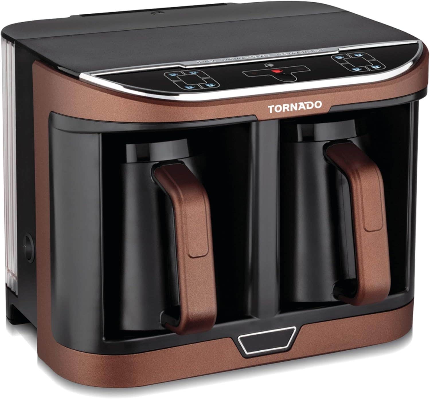 Tornado TCME-100D-PRO Automatic Turkish Coffee Maker, 1470 Watts, 660 ml Water Tank - Black Brown