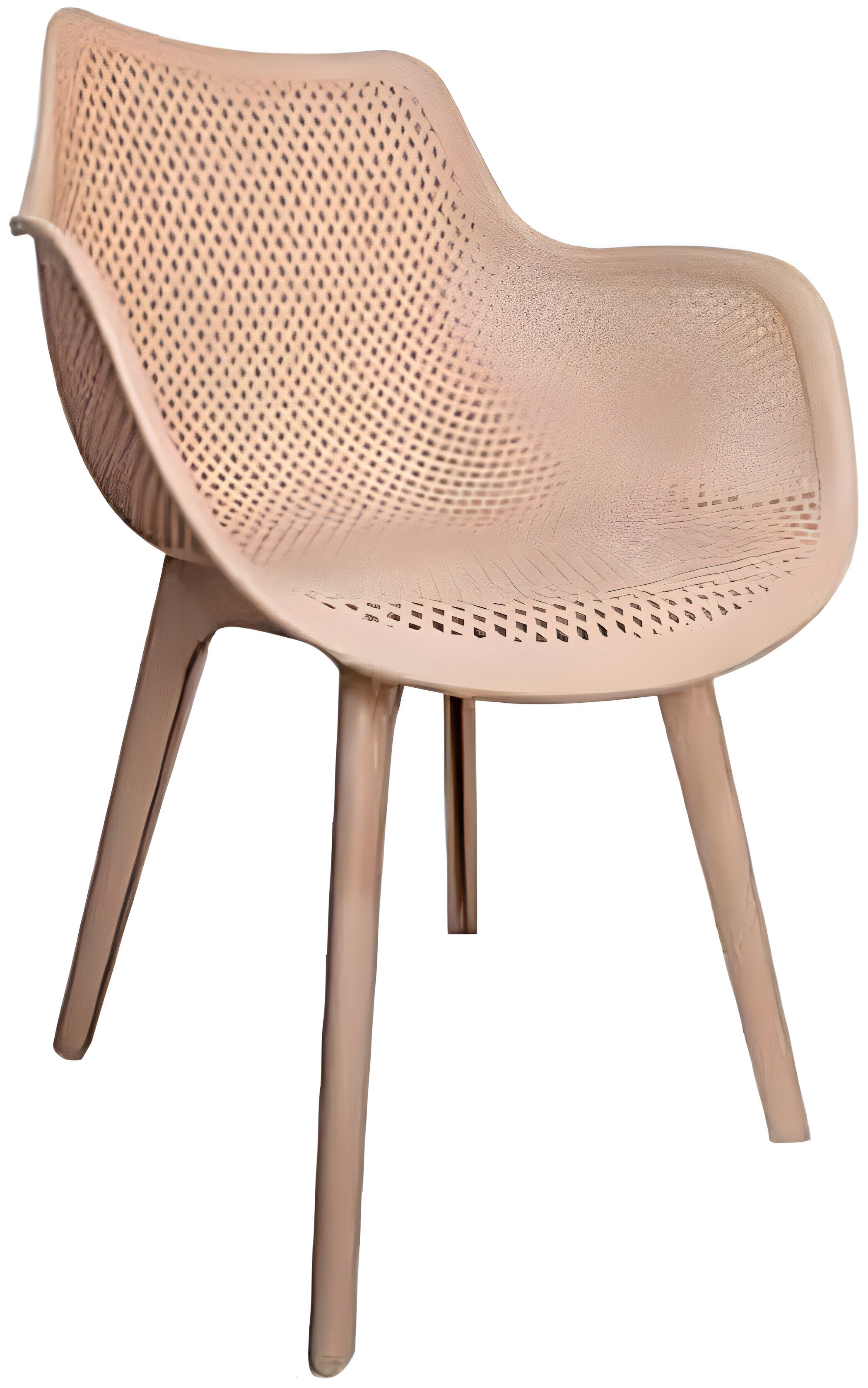 Home Gallery Plastic Dining Chair - Beige (Clay) - Lightweight - 57x53x84cm