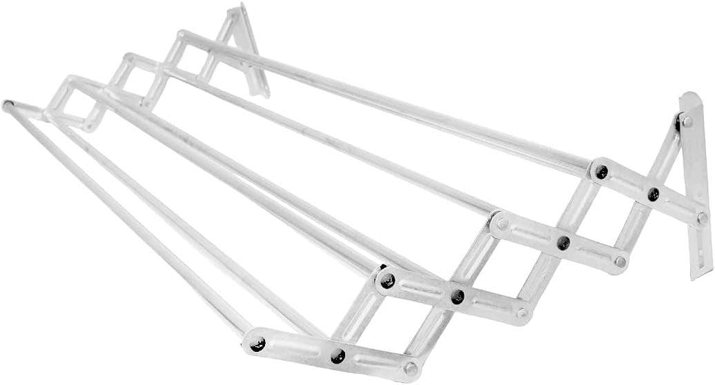 Hill Metal Metal Wall Mounted Clothes Drying Rack, 40 x 97 cm - Silver