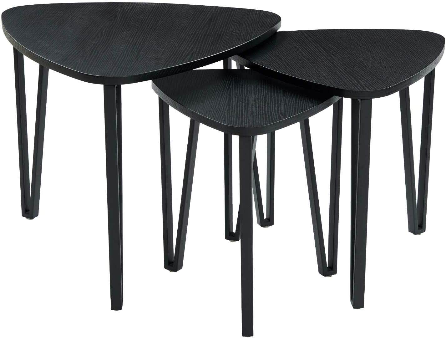 Coavas Black Nesting Coffee Table Set - 3 Stacking End Tables