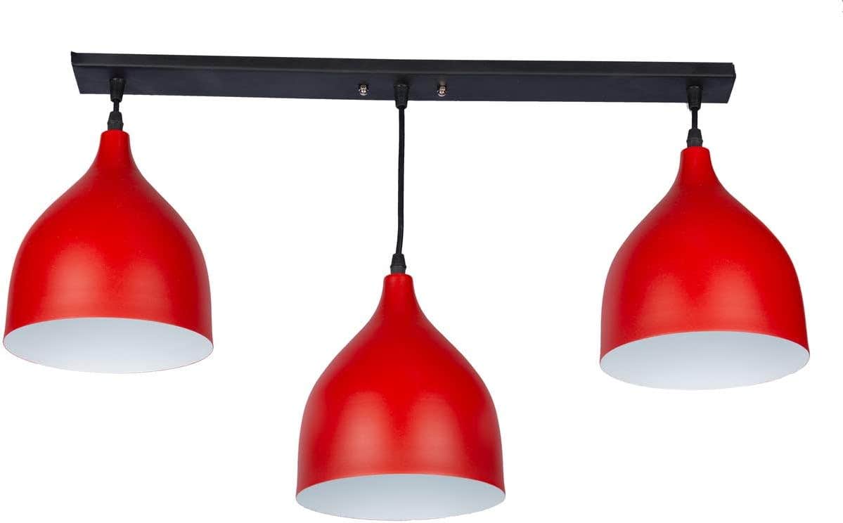 Generic Red Plastic Ceiling Lamp - Energy Efficient Flush Mount - Mishkah Lighting