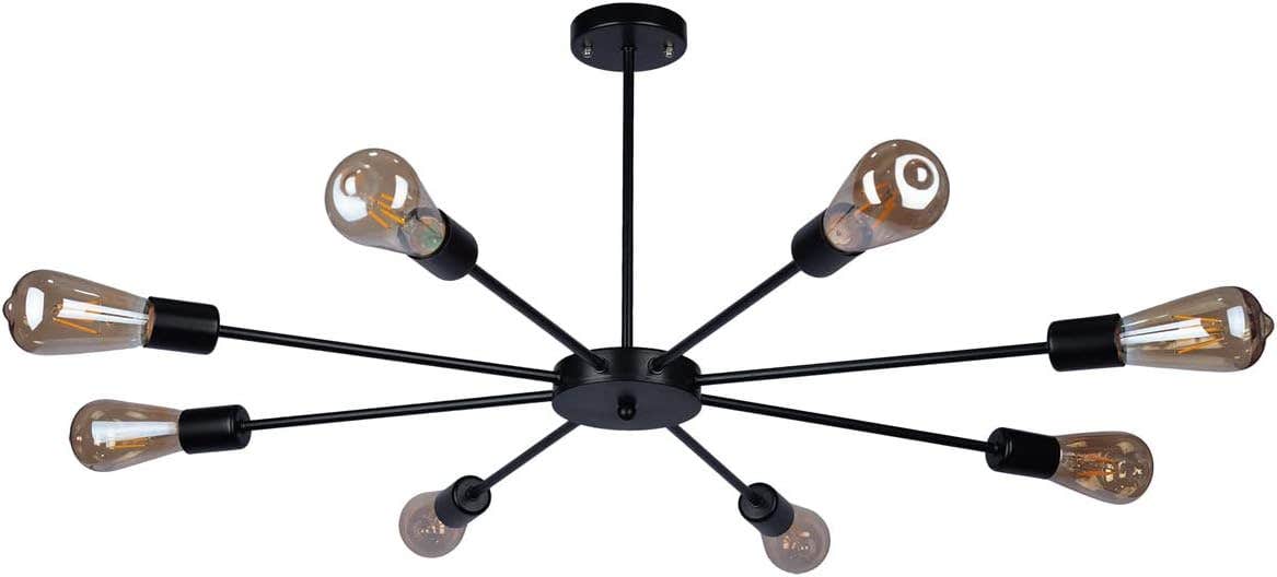 Modern Metal Flush Mount Ceiling Lamp - Energy Efficient - Black - Mishkah Lighting