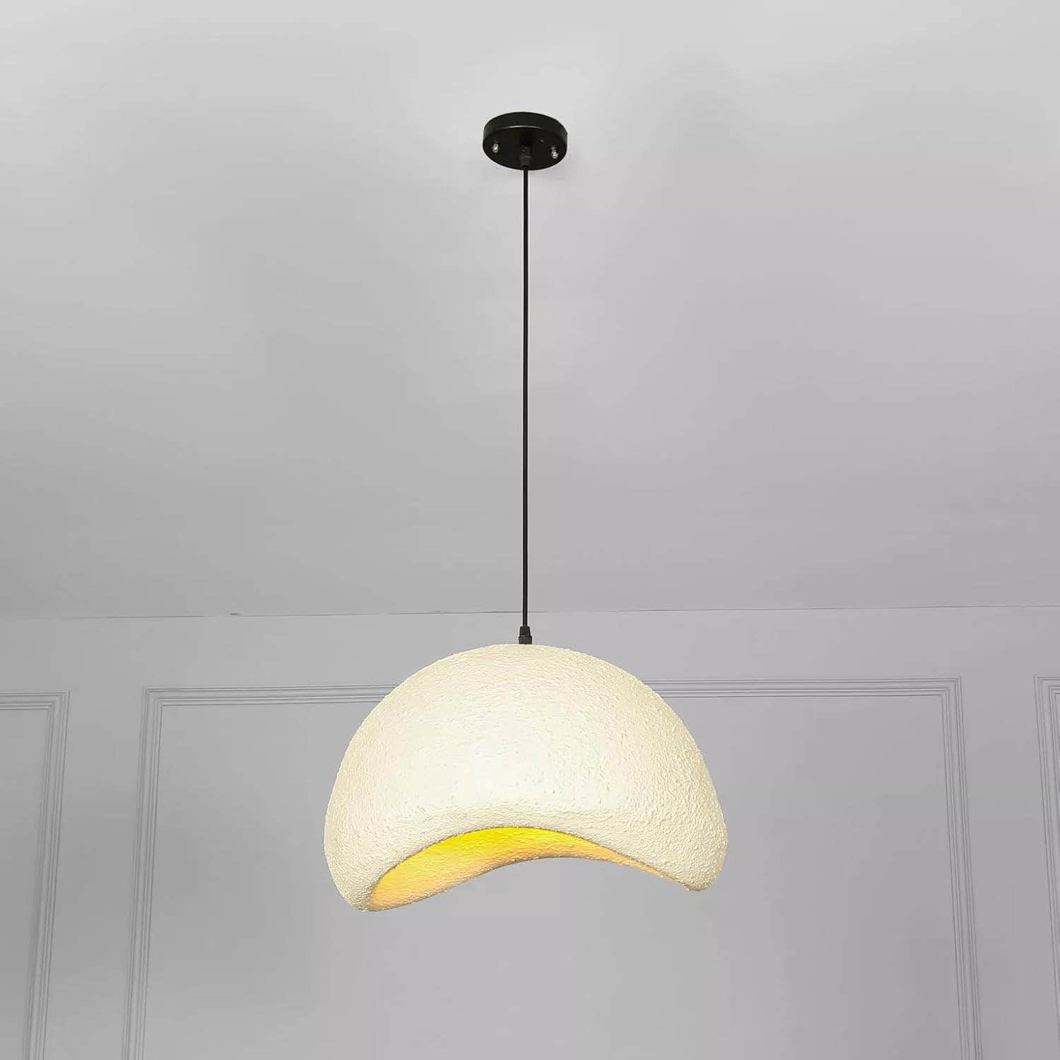 Modern Fiber Glass Ceiling Lamp - 50cm Beige Clay (Mishkah Lighting)