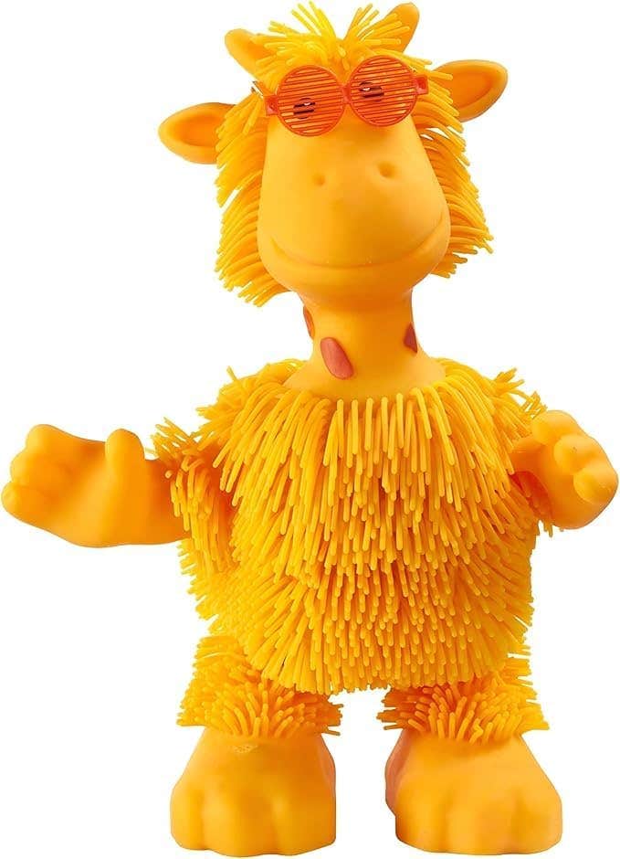 Giraffe Toy - Jiggly rubbery dancing disco pet with full body movement, booty shaking, jungle music, sound effects, stretchy yellow