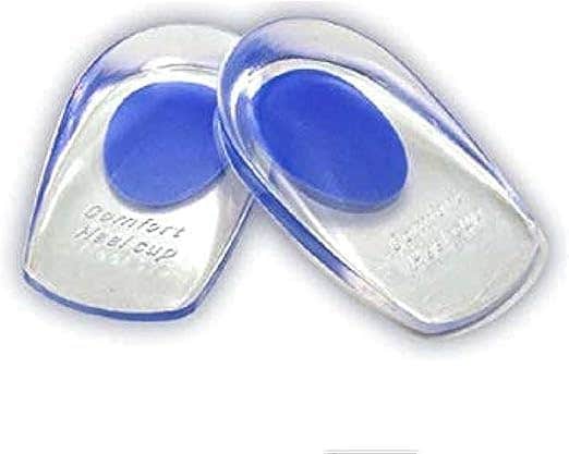 Comfort Heel Cup Silicone Insoles, Transparent with Blue Cushion, Pair