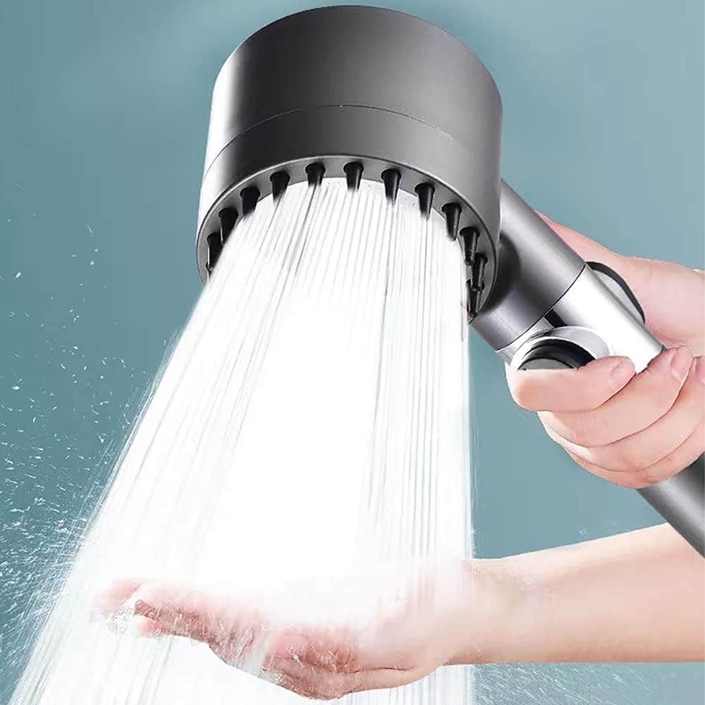High Pressure Shower Head - 4 Modes Adjustable, Anti-Limescale Massage With Water Stop, Water-Saving, Spa (A)