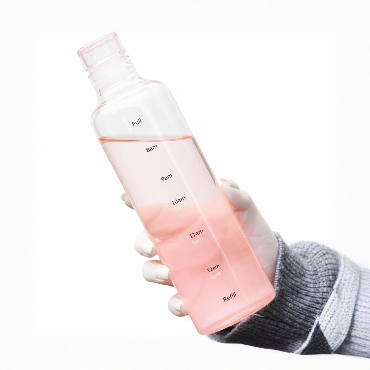 500ml Gradient Colorful Glass Water Bottle - Leakproof, Hot Water Safe, Cloth Sleeve - Juice, Milk - Clear