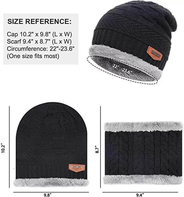 ZURU BUNCH Winter Beanie Hat & Scarf Set - Soft Knit, Thermal Acrylic Unisex Pack