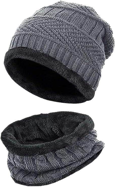 Missby Winter Knitted Beanie & Neck Warmer Set for Men & Women