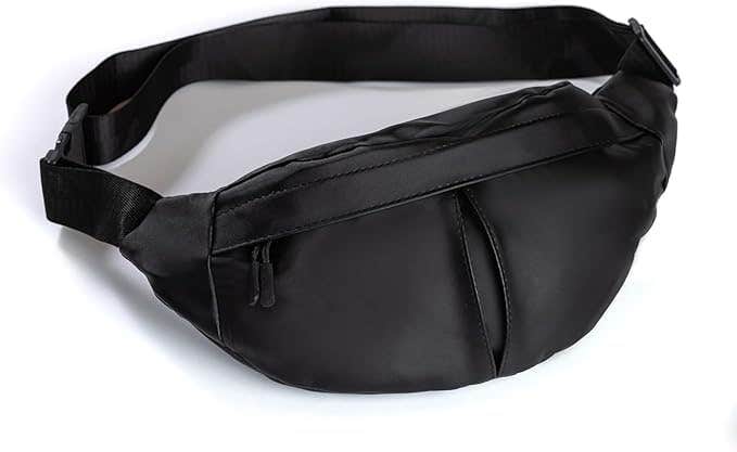 Waterproof Black Waist Shoulder Crossbody Bag | Unisex Fanny Pack