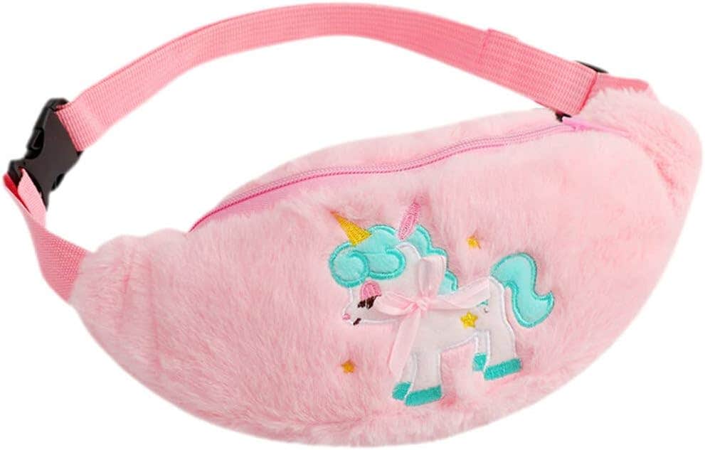 CALLARON Unicorn Plush Fanny Pack | Rainbow Crossbody Bag
