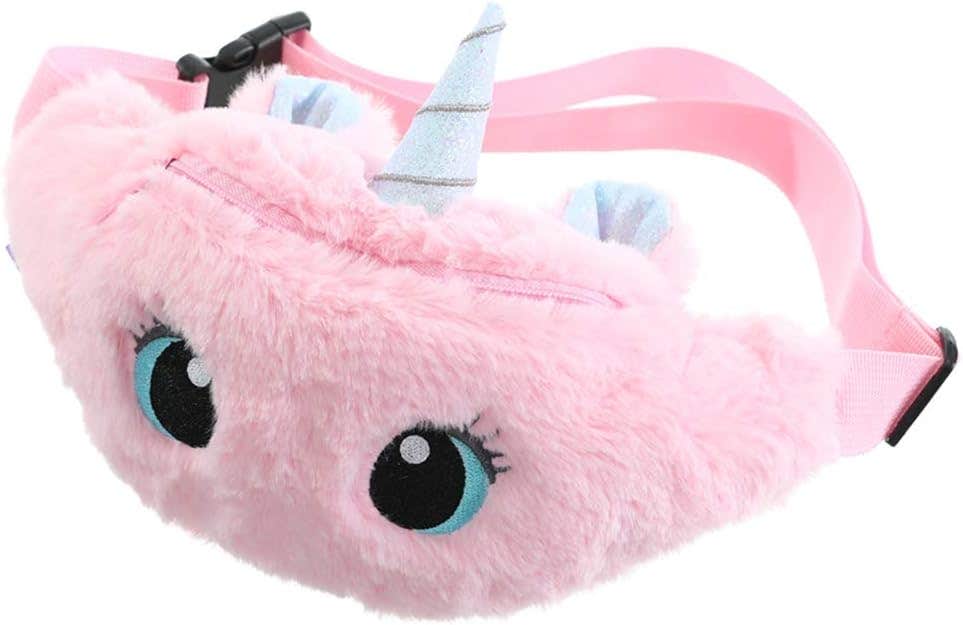 dressfan Plush Unicorn Fanny Pack Waist Bag - Pink, Kids & Girls Sports Tourism Fashion