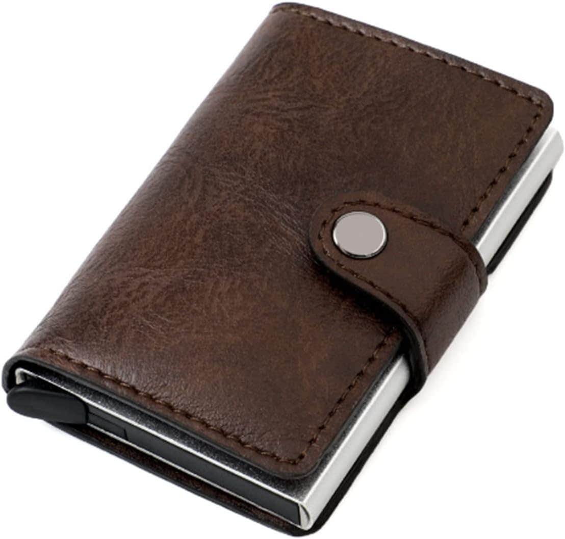 MUYUN Brown Leather Cardholder Wallet - Business & Credit Card Holder
