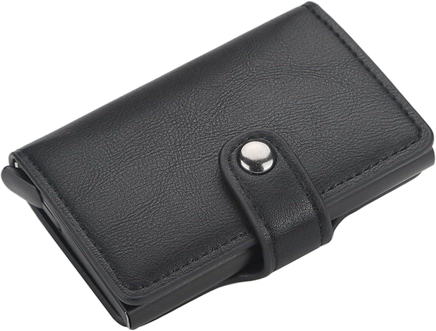 MUYUN RFID Blocking Leather Card Holder Wallet - Black