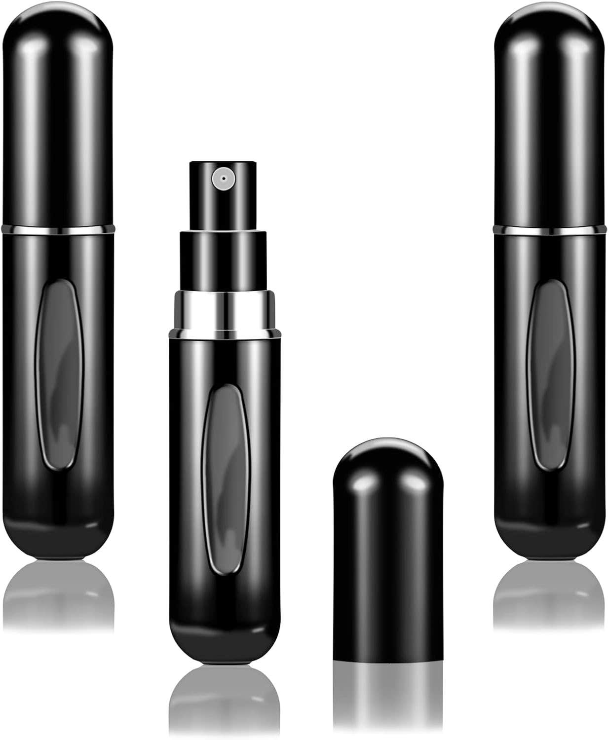 3Pcs Perfume Travel Bottle Refillable Portable Perfume Atomizer Bottles 5ml/0.2oz (Black)