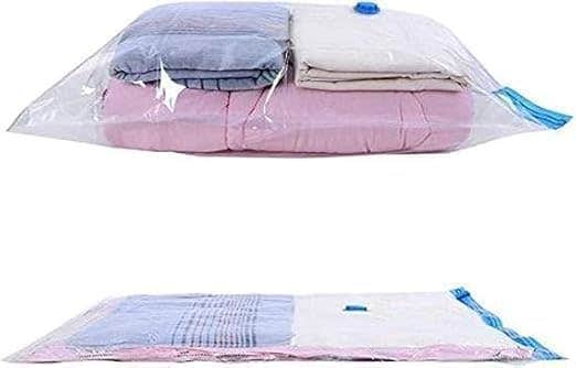 Vacuum Storage Bag, Clear with Blue Valve, Space-Saving Compression Bag for Clothes and Bedding (2)