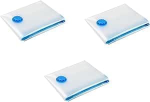 Vacuum Storage Bag, Clear with Blue Zip Seal, Space-Saving Compression Bag for Clothes and Bedding (3)