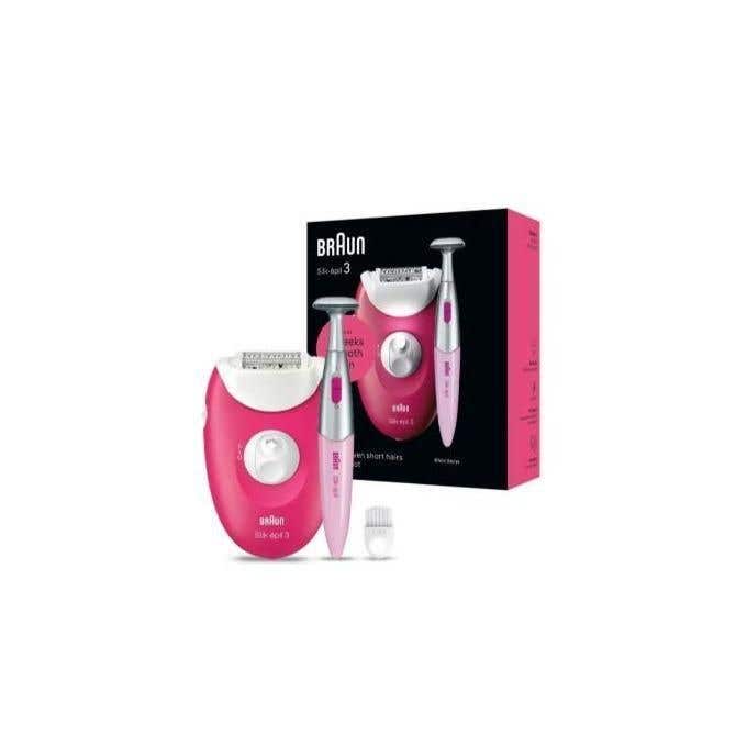 Braun Silk-épil 3 SkinSpa 3202 - Hair Removal Tool with Bikini Trimmer, Cleaning Brush, Smart Light