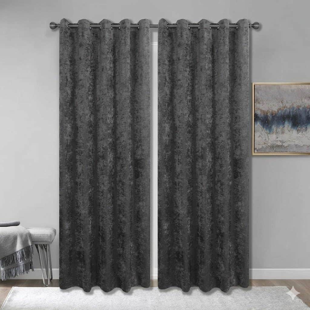Gray Quatrefoil Canvas Curtain Panel - 150x240 cm - Fade Resistant & Washable