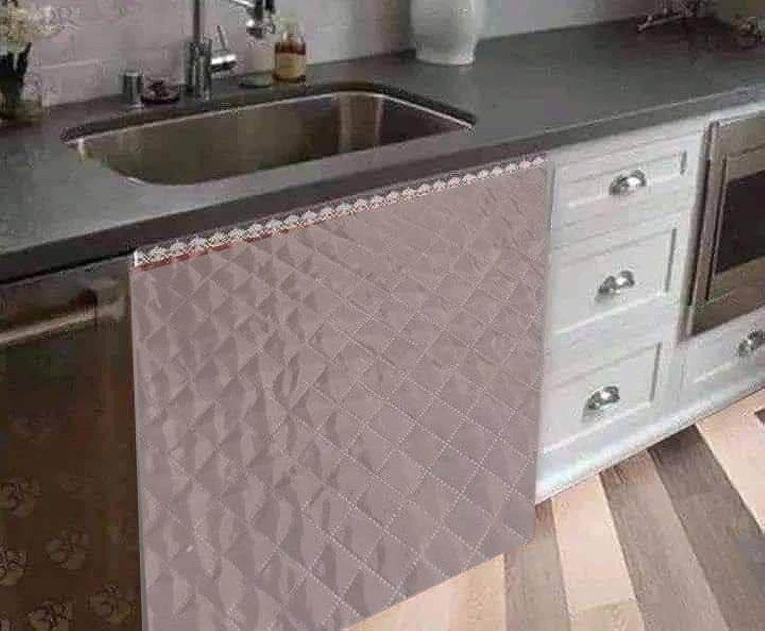Generic Capontia Kitchen Sink Curtain - Gray, Leak-Proof - 100x150 cm