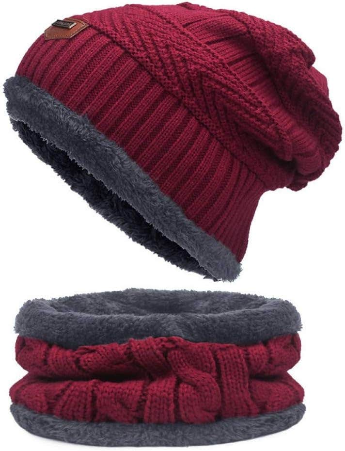 WWZEMLK Warm Winter Hat & Scarf Set | Men Women Knitted Skullies Beanie Caps