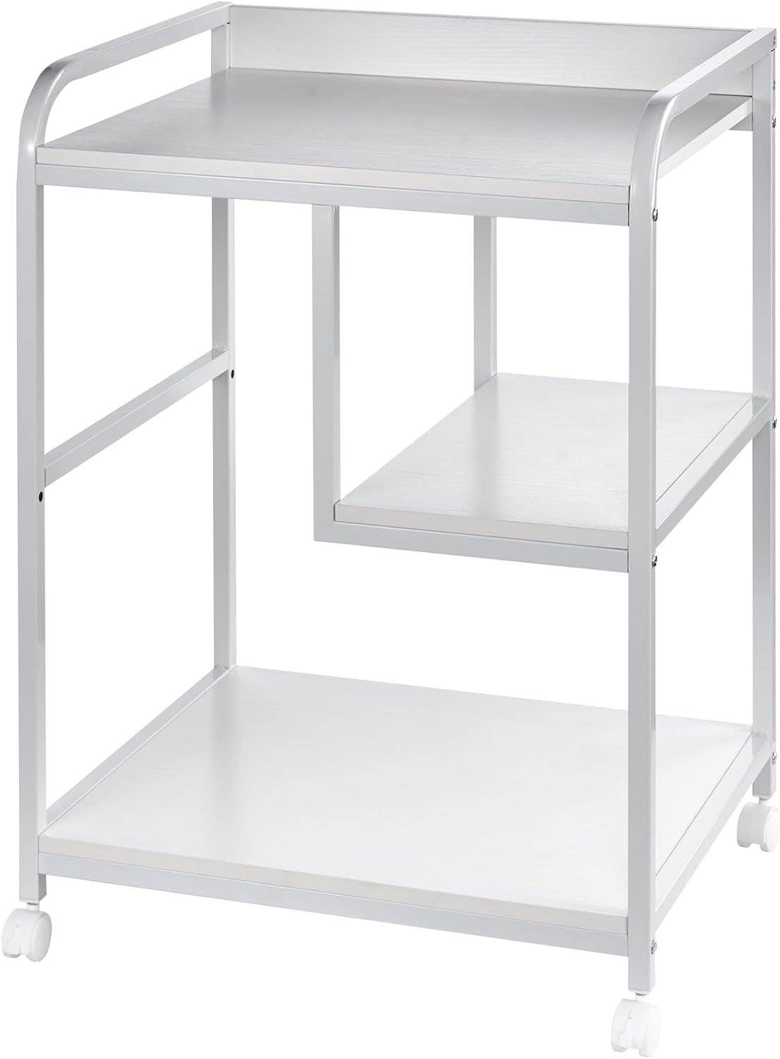 Fannova White Printer Stand with Wheels - 3 Tier Rolling Cart