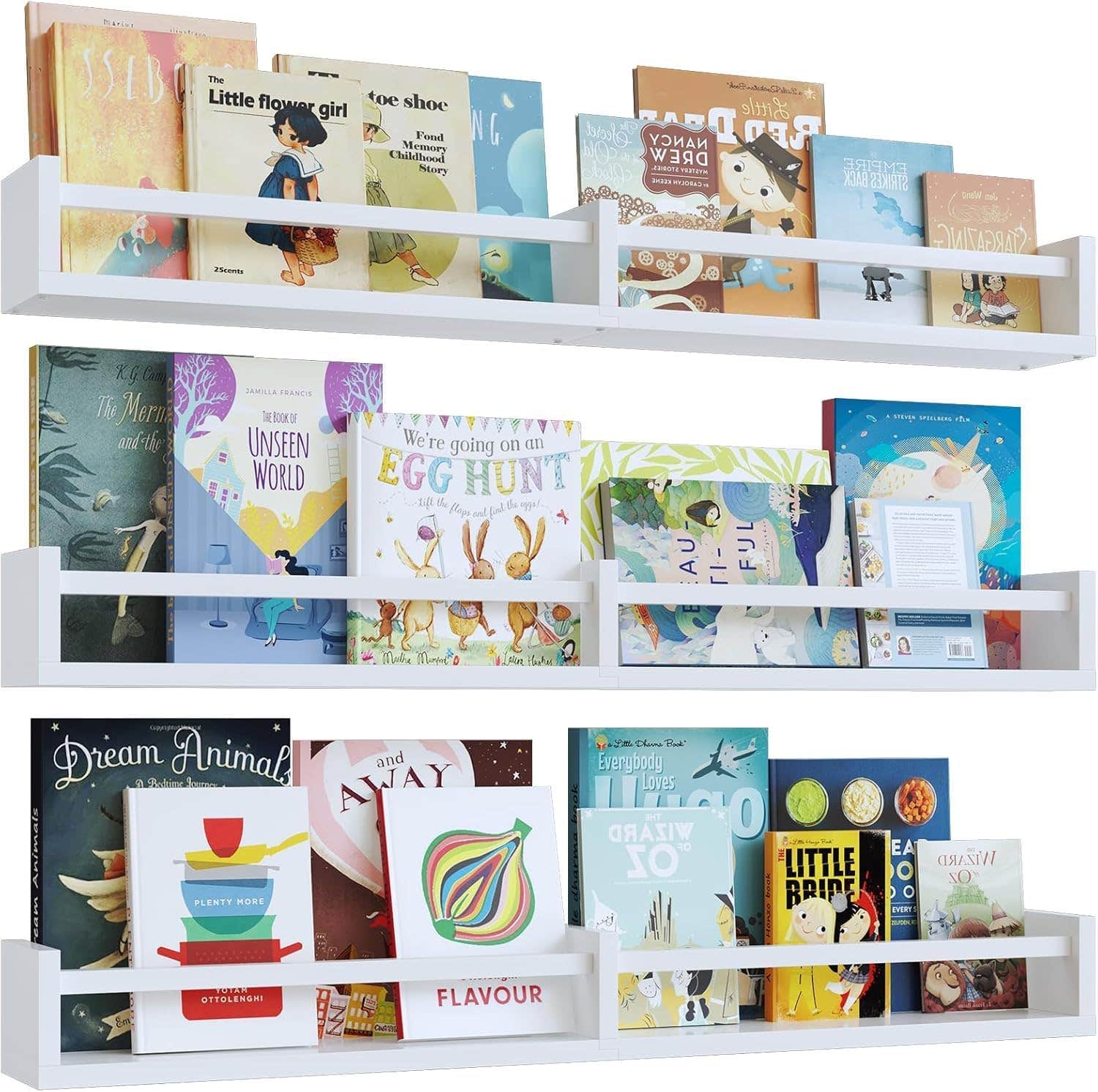 Napeollor Nursery Floating Bookshelves Set of 2