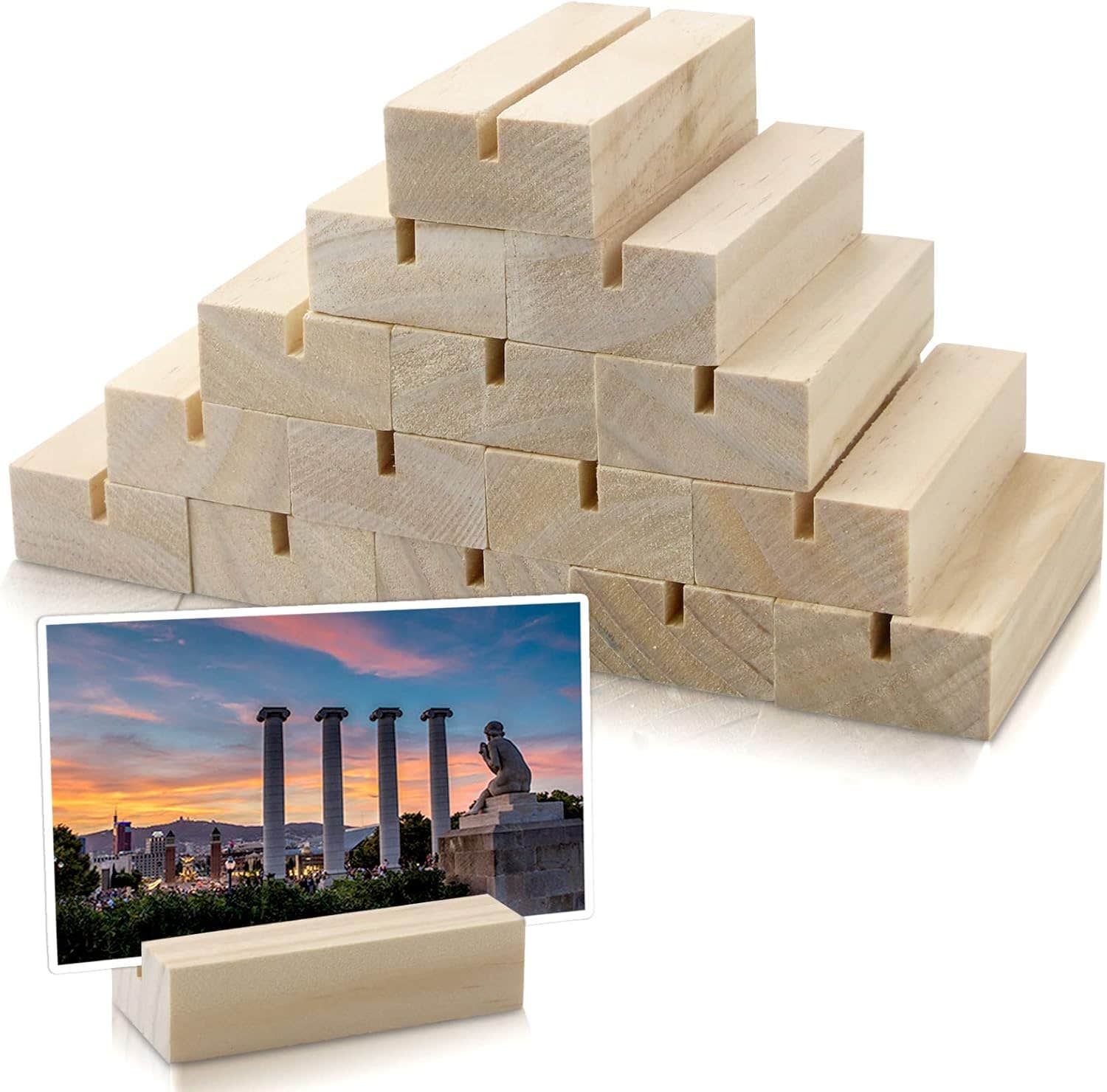 Vmiapxo Wooden Place Card Holders Set of 12 - Acrylic Sign Stands
