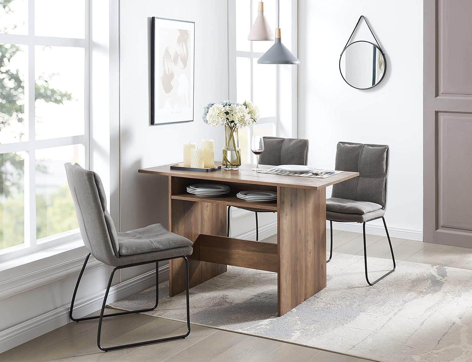Home Source Reclaimed Barnwood Foldaway Table | Multifunctional Dining & Office Furniture