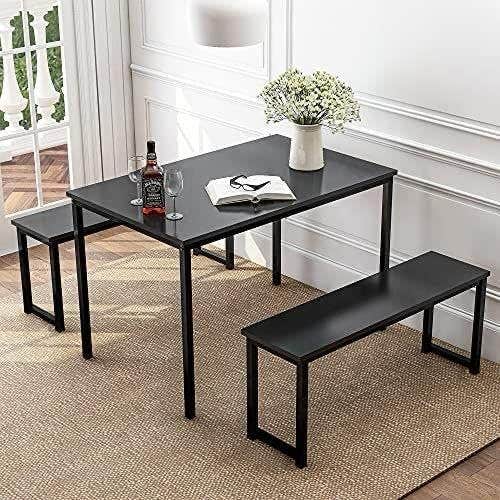 OPEX Modern Brown Dining Table 120x70cm | Space-Saving Design | 2 Chairs